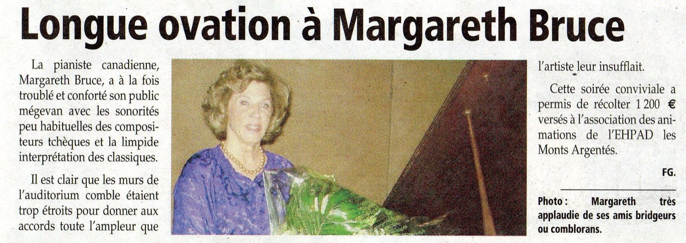 Longue ovation à Margareth Bruce